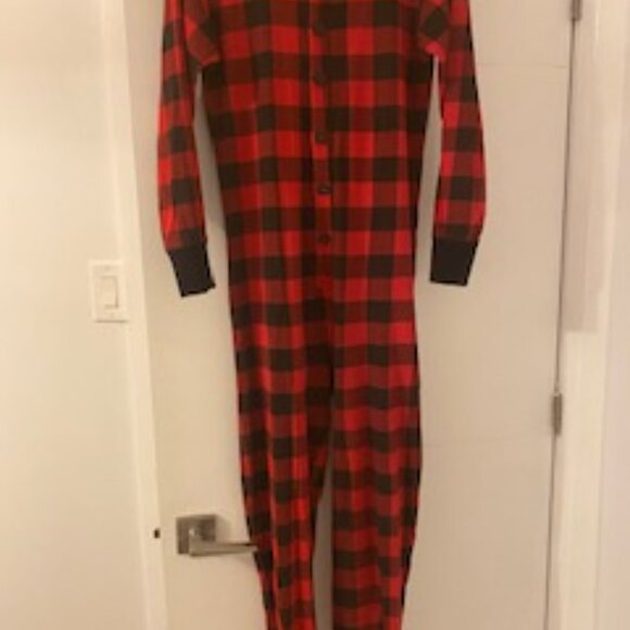 Clearout-LIke New Little Blue House by Hatley Union Suit Moose on Plaid sz S - Picture 5 of 11